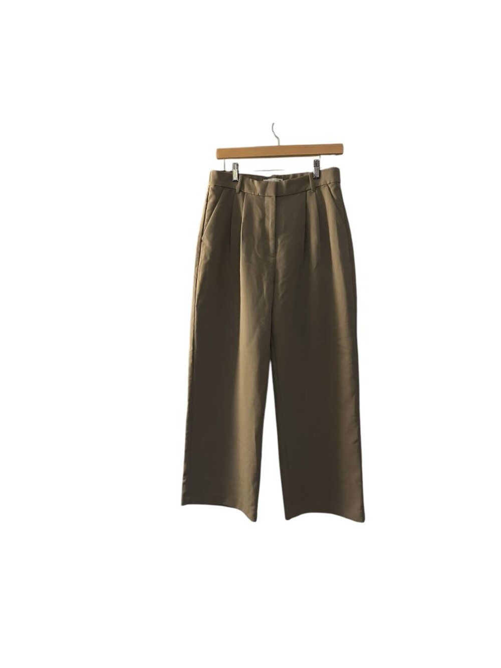 Abercrombie & Fitch Curve Love Wide Leg Trouser Pants Size 30 / 10 Taupe